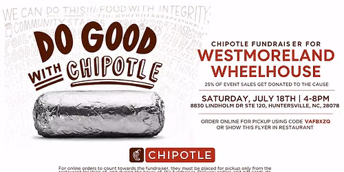 Chipotle Fundraiser Benefiting Westmoreland Wheelhouse