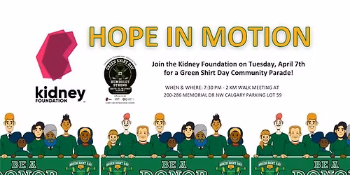 Green Shirt Day Community Parade 'Hope in Motion' Calgary