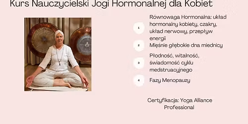 KURS NAUCZYCIELSKI JOGI HORMONALNEJ DLA KOBIET