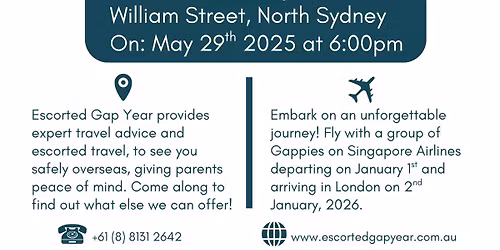 Escorted Gap Year 2026 Information Night
