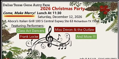 Dallas Texas Gene Autry Fans Christmas Lunch