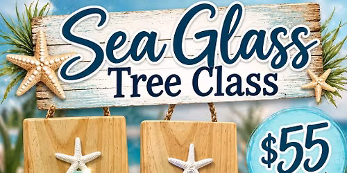 10\/29 - Seaglass Tree on wood, hanging