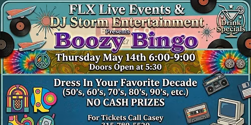 Boozy Bingo - Dress In Your Favorite Decade! 