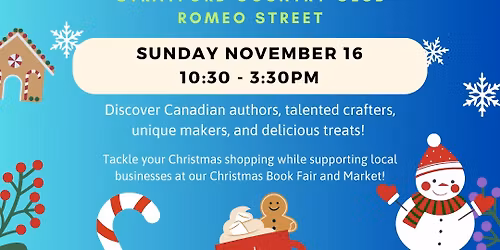 Stratford Holiday Book Fair and Market - November 16 - Free Entry!