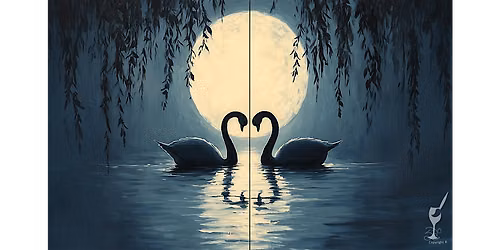 Moonlit Swan Romance - Paint and Sip in Houston | Classpop!\u2122