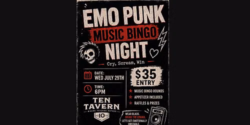EMO Punk Music Bingo Night