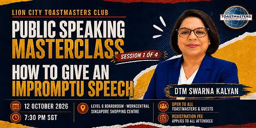 Public Speaking Masterclass: How to Give an Impromptu Speech