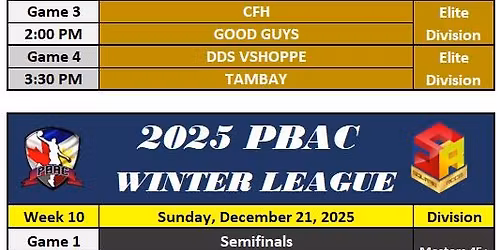 Week 10 - 2025 PBAC Winter League