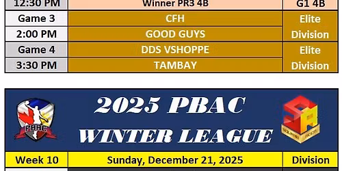 Week 10 - 2025 PBAC Winter League
