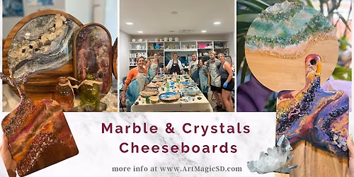 Epoxy Resin: Marble & Crystals Cheeseboard | Oceanside