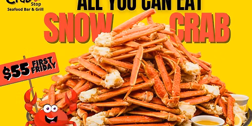All You Can Eat Snow Crab Legs ONLY at Crab Stop!!!