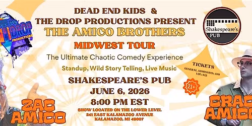 The Amazing Amico Bros World Tour Live at Shakespeares