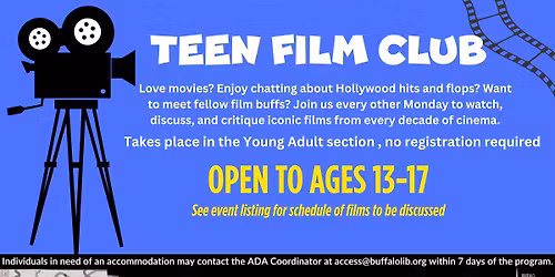 Teen Film Club for ages 13-17