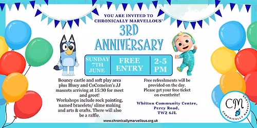 Free Family Community Fun Day CM  3rd Anniversary Whitton