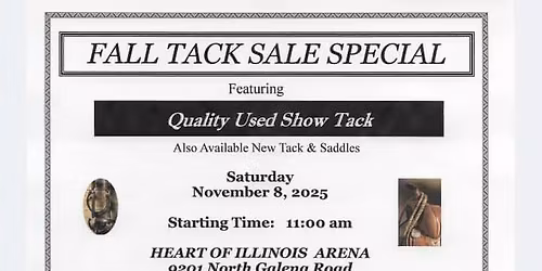 Fall Tack Sale Special 