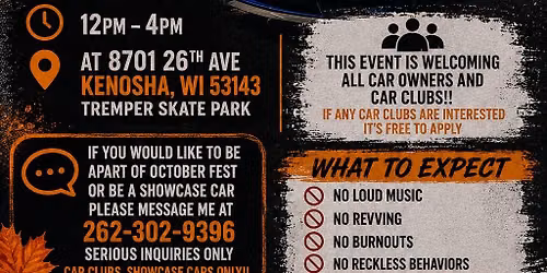 Prairie Wheels presents:The Kenosha October Fest Car Event!!