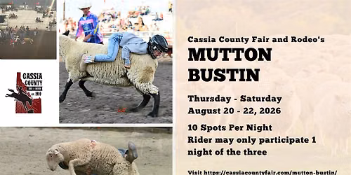 FRIDAY Night Mutton Bustin Registration - Cassia County Rodeo 2026