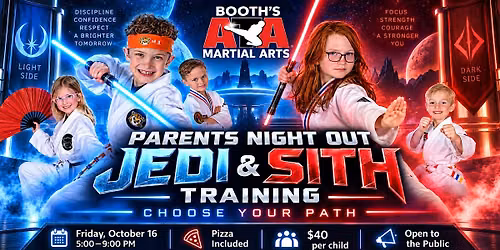 Parents Night Out \u2013 Jedi & Sith Training