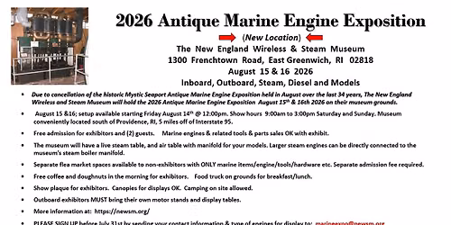 The New England Wireless & Steam Antique Marine Engine Exposition 2026