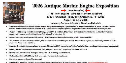 The New England Wireless & Steam Antique Marine Engine Exposition 2026