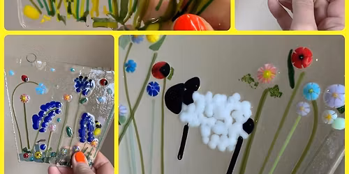 Daytime Fused Glass Spring meadow Bunting & Glass Jewellery Techniques Workshops at Wightwick Manor