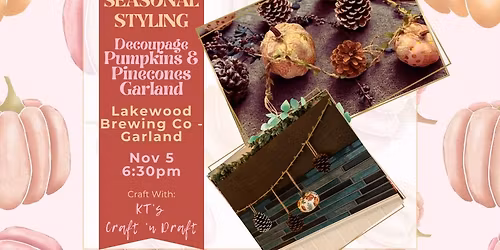 Pumpkins and Pinecones: DIY Garland @ Lakewood Brewing Co