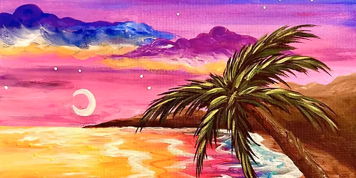 Paradise in Neon painting at Downhill Brewing Co. - Parker