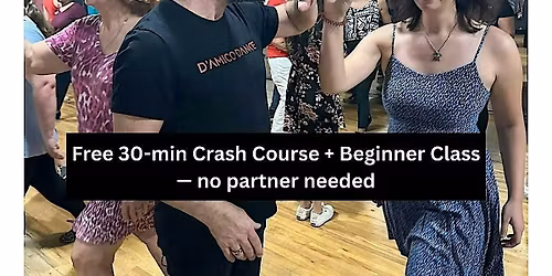 FREE West Coast Swing Crash Course 6:30 + Beginner Class 7:00 \u2013 Galleria