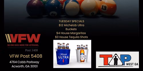 TAP POOL LEAGUE @ VFW POST 5408