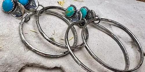 "Make it at Meltdown" Turquoise Statement Hoops