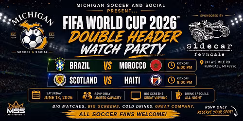 World Cup Watch Party - Brazil v Morocco and Scotland v Haiti