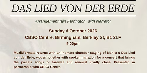 G  Mahler  Das Lied von der Erde Performed with narrator
