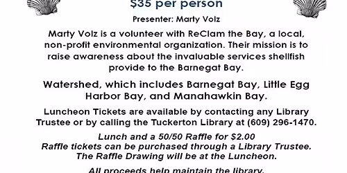 Tuckerton Library Association's Annual Luncheon - Reclam the Bay