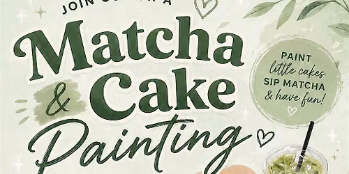 Matcha cake painting