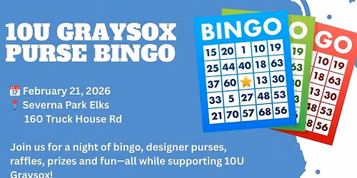 10U Lake Shore Graysox Purse Bingo