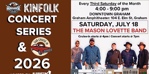 Kinfolk Concert and Cruise-in: The Mason Lovette Band
