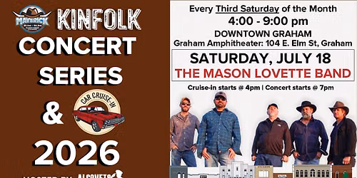 Kinfolk Concert and Cruise-in: The Mason Lovette Band