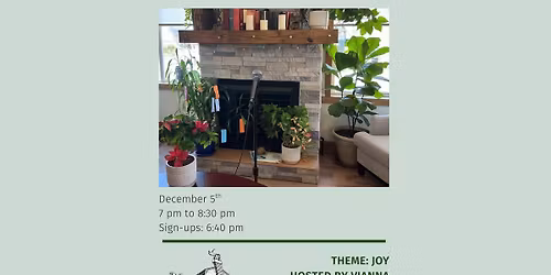 Storytelling Open Mic: December theme, Joy