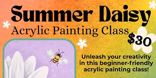 Summer Daisy Acrylic Painting Class