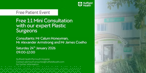 Free Cosmetic Event at Nuffield Health Plymouth Hospital