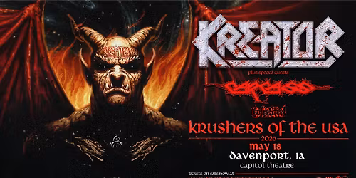 Kreator with Carcass & Cold Steel at Capitol Theatre
