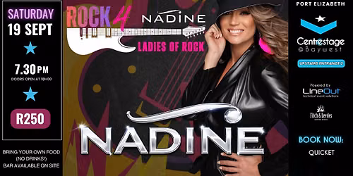 N\u00e1dine \u2013 Ladies of Rock. 19 September 2026 at Centrestage@Baywest