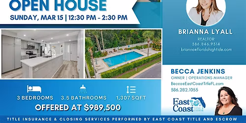 Open House! This Sunday | 135 Marina Bay Dr, New Smyrna Beach, FL, 32169