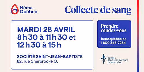 Collecte de sang \u00e0 la Maison Ludger-Duvernay