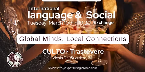 #RomeExpats: Language & Social Exchange | CULTO \u2022 Trastevere