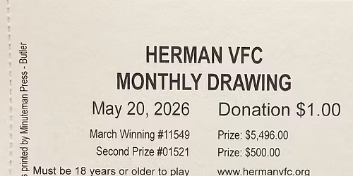 Famous Herman Monthly 50\/50 Raffle