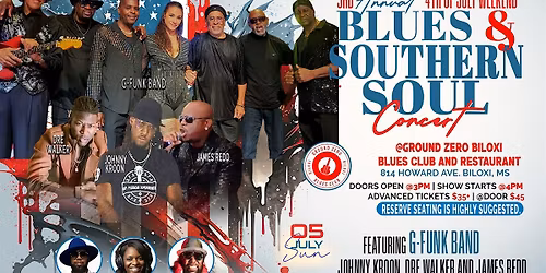 Independence Day Weekend Blues and S.S. Concert at Ground Zero Biloxi