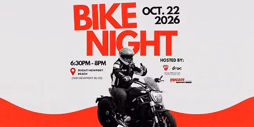 DROC x Ducati Newport Beach Bike Night \u2013 October 2026