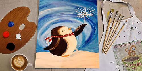 \ud83c\udfa8\u2615 PAINT & SIP NIGHT - "PENGUIN WISHES"