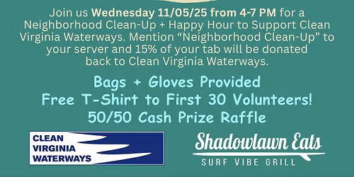 Shadowlawn "Trash Bash" Neighborhood Clean-Up and Social